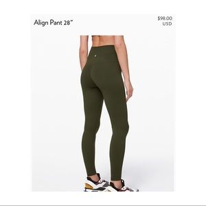 Lulu Lemon Aligns- army green